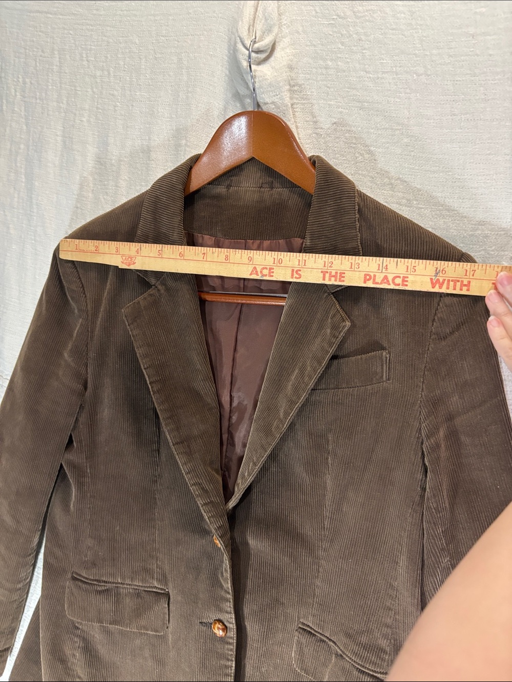 Vintage Brown Corduroy Blazer Jacket Equestrian Dark Academia 100% Cotton EUC - Picture 7 of 9